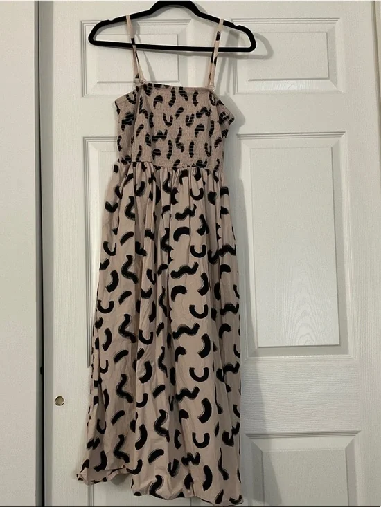 a new day Beige-Pink Dress with Black Print - Picture 5 of 5